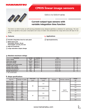 S10112-128Q Datasheet PDF Hamamatsu Photonics