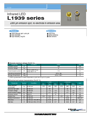 L1939 Datasheet PDF Hamamatsu Photonics