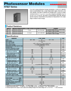 H7827-001 Datasheet PDF Hamamatsu Photonics
