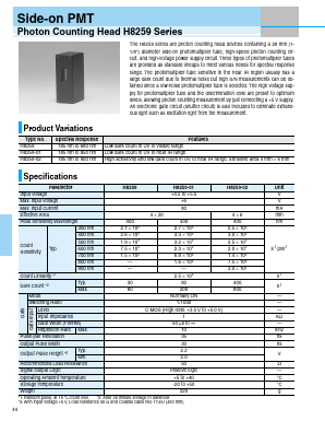 H8259-02 Datasheet PDF Hamamatsu Photonics