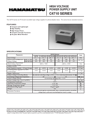 C4710-50 Datasheet PDF Hamamatsu Photonics