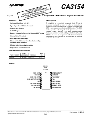 CA3154E Datasheet PDF Harris Semiconductor