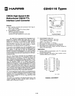 CD40116H Datasheet PDF Harris Semiconductor