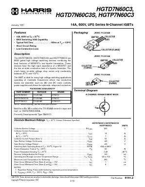 HGTD7N60C39A Datasheet PDF Harris Semiconductor
