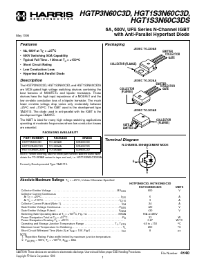HGT1S3N60C3DS9A Datasheet PDF Harris Semiconductor