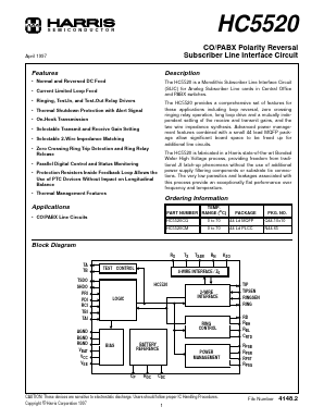 HC5520 Datasheet PDF Harris Semiconductor