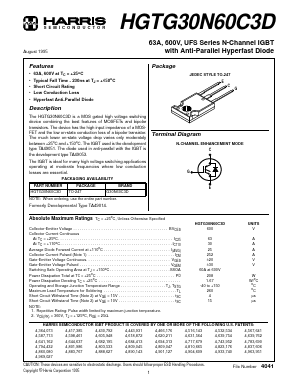 G30N60C3D Datasheet PDF Harris Semiconductor
