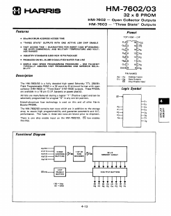HM-7602-5 Datasheet PDF Harris Semiconductor