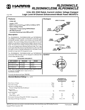 RLP03N06CLE Datasheet PDF Harris Semiconductor