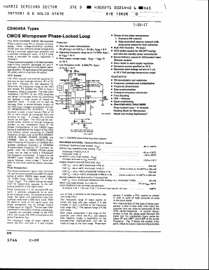 CD4046AK Datasheet PDF Harris Semiconductor