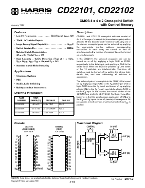 CD22102E Datasheet PDF Harris Semiconductor