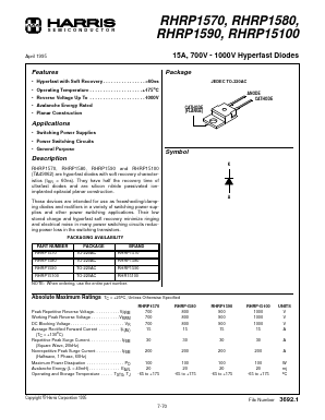 RHR15100 Datasheet PDF Harris Semiconductor