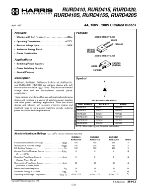 RURD410 Datasheet PDF Harris Semiconductor
