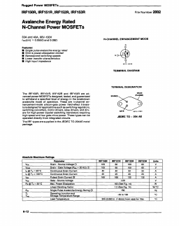 IRF151R Datasheet PDF Harris Semiconductor