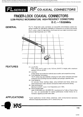FL-R-PC-10 Datasheet PDF HIROSE ELECTRIC