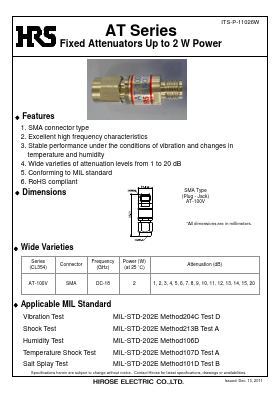 AT-100V Datasheet PDF HIROSE ELECTRIC