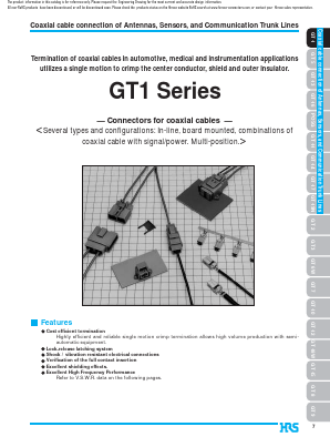GT-BK Datasheet PDF HIROSE ELECTRIC