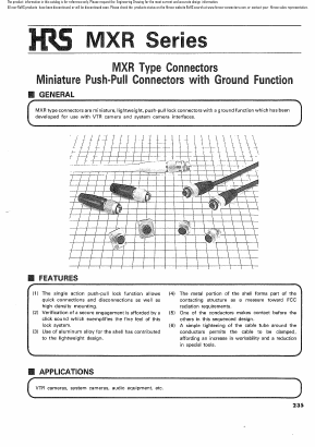 MXR-8PD-3PE03 Datasheet PDF HIROSE ELECTRIC