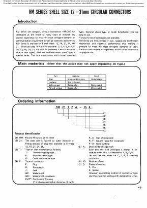 RM12TWRJ-15P Datasheet PDF HIROSE ELECTRIC