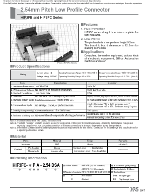 HIF3FC-10PA-2.54DSA(71) Datasheet PDF HIROSE ELECTRIC