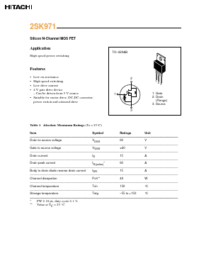 K971 Datasheet PDF Hitachi -> Renesas Electronics