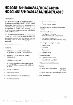HD407L4818 Datasheet PDF Hitachi -> Renesas Electronics