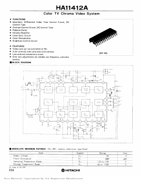 HA11412 Datasheet PDF Hitachi -> Renesas Electronics