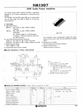 HA1397 Datasheet PDF Hitachi -> Renesas Electronics