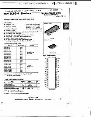 HM6264LP-10 Datasheet PDF Hitachi -> Renesas Electronics