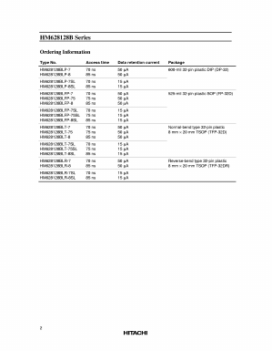 HM628128BLP-7 Datasheet PDF Hitachi -> Renesas Electronics