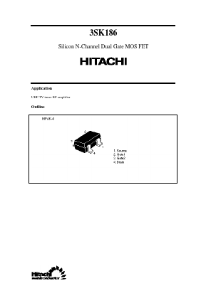 3SK186 Datasheet PDF Hitachi -> Renesas Electronics