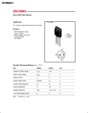 C4963 Datasheet PDF Hitachi -> Renesas Electronics