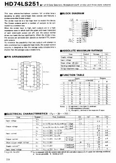 HD74LS251 Datasheet PDF Hitachi -> Renesas Electronics