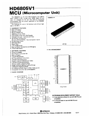 HD6805V1 Datasheet PDF Hitachi -> Renesas Electronics
