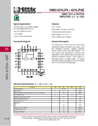 431LP4E Datasheet PDF Hittite Microwave