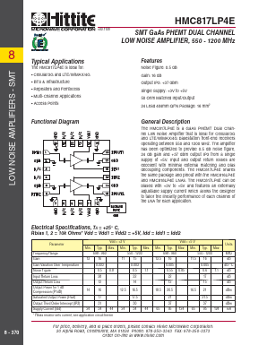 HMC817LP4E Datasheet PDF Hittite Microwave