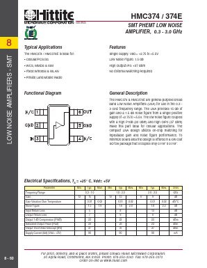 HMC374 Datasheet PDF Hittite Microwave