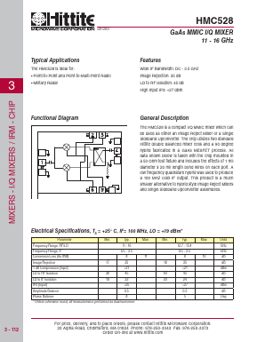 HMC528 Datasheet PDF Hittite Microwave