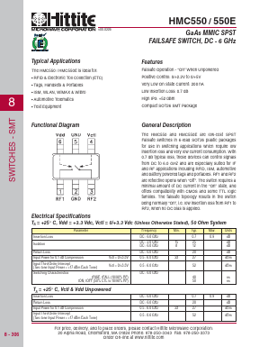 HMC550E Datasheet PDF Hittite Microwave