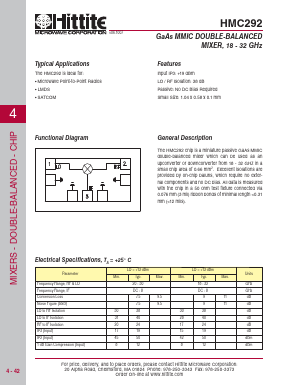 HMC292_08 Datasheet PDF Hittite Microwave