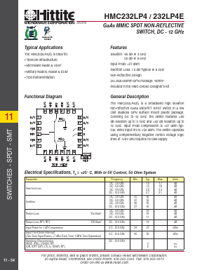 HMC232LP4E Datasheet PDF Hittite Microwave