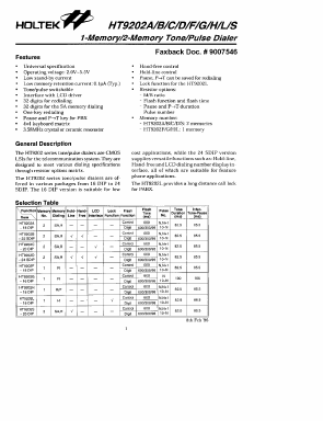 HT9202H Datasheet PDF Holtek Semiconductor