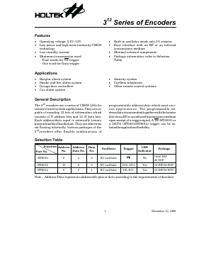 HT6010-20 Datasheet PDF Holtek Semiconductor