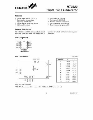 HT2823A Datasheet PDF Holtek Semiconductor