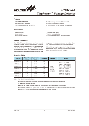 HT7027A-1 Datasheet PDF Holtek Semiconductor