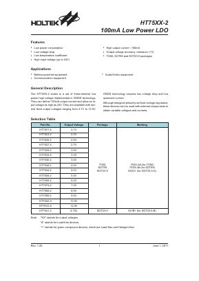 HT75C0-2 Datasheet PDF Holtek Semiconductor