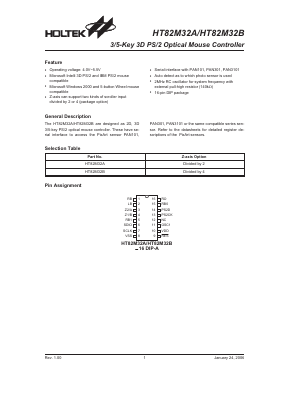 HT82M32A Datasheet PDF Holtek Semiconductor