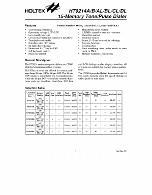 HT9214 Datasheet PDF Holtek Semiconductor