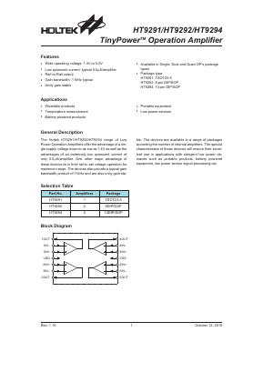 HT9292 Datasheet PDF Holtek Semiconductor
