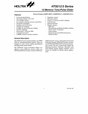 HT9312BL Datasheet PDF Holtek Semiconductor